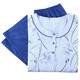Schlafanzüge & Shortys - Schlafanzug, Langarm mit Knopfleiste, in Größe 036 bis 060, in Farbe KROKUS-BUNT – Farbe AZUR-ROYALBLAU-BUNT – Ansicht 3