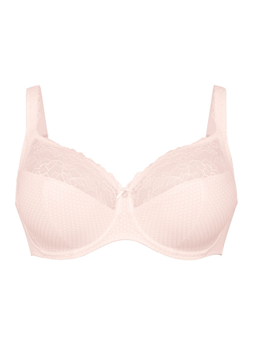 Bügel-BH - Rosa Faia Bügel-BH mit elastischer Spitze, in Größe 075 bis 105, in Cup E, in Farbe SCHWARZ-PUDER Ansicht 9