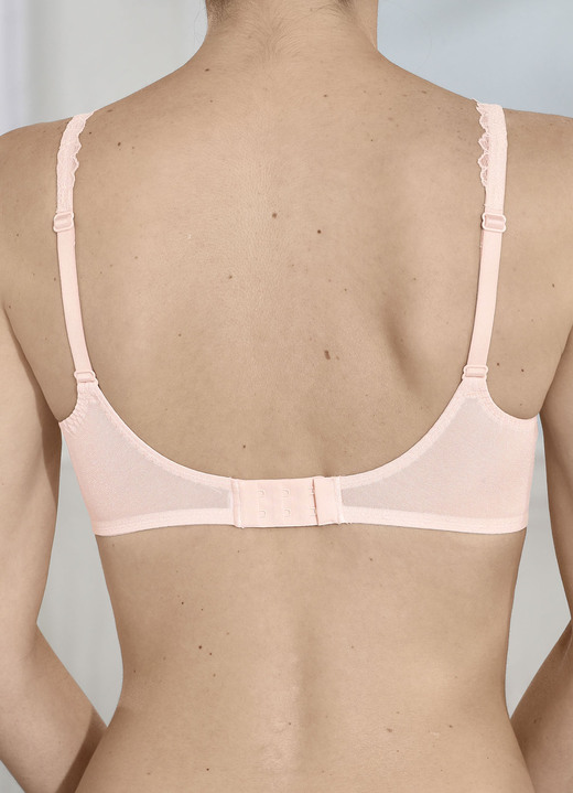 Bügel-BH - Rosa Faia Bügel-BH mit elastischer Spitze, in Größe 075 bis 105, in Cup E, in Farbe SCHWARZ-PUDER Ansicht 11