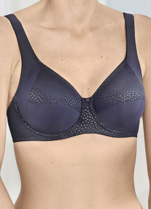 Bügel-BH - Format Bügel-BH mit hübschem Jacquarddessin, in Größe 075 bis 105, in Cup B, in Farbe MARINE Ansicht 1