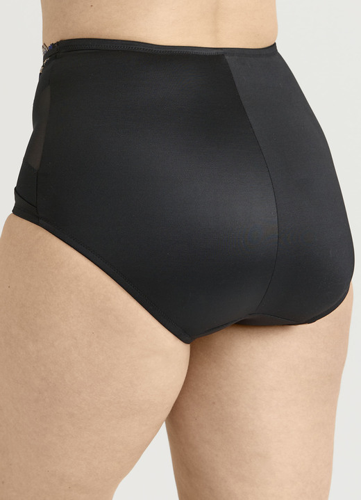 Slips - Miss Mary Miederslip mit effektvoller Tüllstickereispitze, in Größe 038 bis 050, in Farbe SCHWARZ Ansicht 3