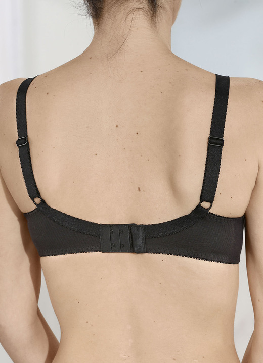 Soft-BH - Naturana Zweierpack  BH mit dekorativem Spitzenband in den Cups, in Größe 075 bis 100, in Cup C, in Farbe 2X WEISS Ansicht 9