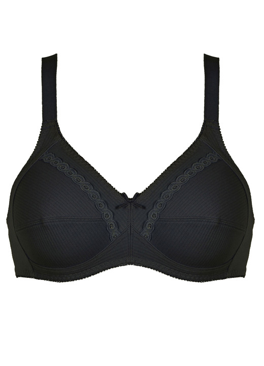 Soft-BH - Naturana Zweierpack  BH mit dekorativem Spitzenband in den Cups, in Größe 075 bis 100, in Cup C, in Farbe 2X WEISS Ansicht 10