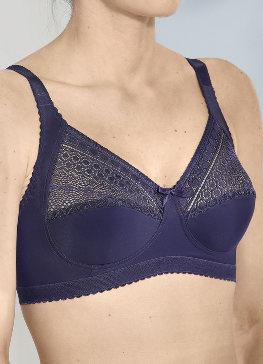 Soft-BH - BH mit Elastikspitze, in Größe 080 bis 105, in Cup B, in Farbe MARINE