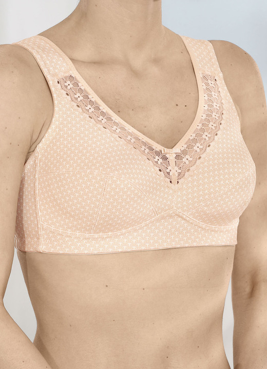 Soft-BH - Susa BH mit Elastikspitze am Dekolleté Ansicht 3 Soft-BH - Susa BH mit Elastikspitze am Dekolleté, in Größe 080 bis 120, in Cup F, in Farbe PUDER Ansicht 3