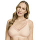 Soft-BH - Susa BH mit Elastikspitze am Dekolleté – Farbe PUDER – Ansicht 1 Soft-BH - Susa BH mit Elastikspitze am Dekolleté, in Größe 080 bis 120, in Cup F, in Farbe PUDER – Farbe PUDER – Ansicht 1