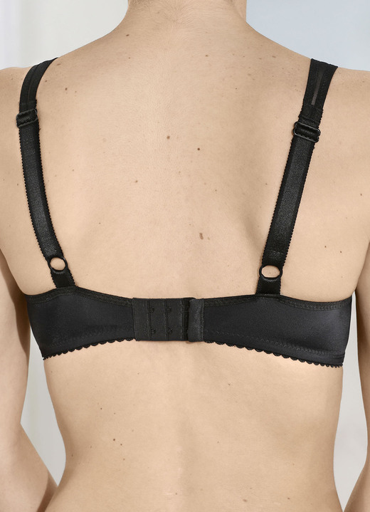 Bügel-BH - Laurina Bügel-BH mit Elastikspitze, in Größe 075 bis 100, in Cup B, in Farbe SCHWARZ Ansicht 2