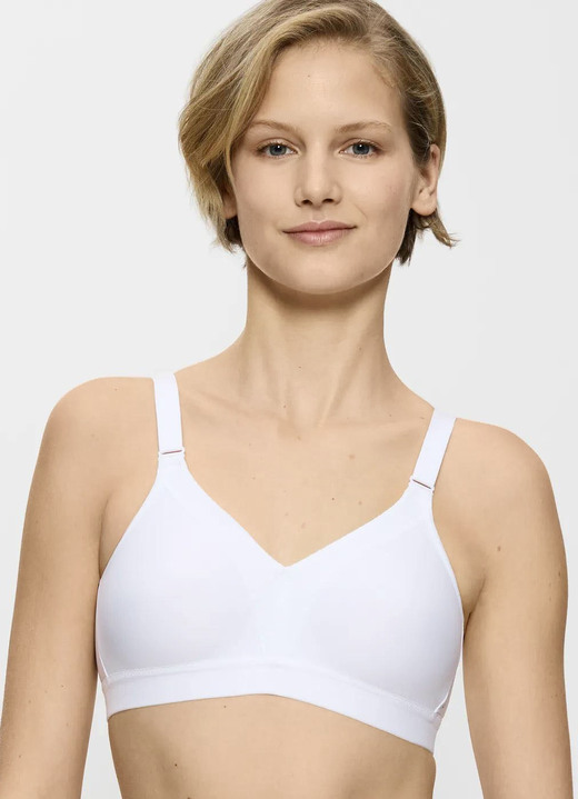 Soft-BH - Triumph Triaction Wellness Sport-BH für leichte Beanspruchung, in Größe 075 bis 095, in Cup C, in Farbe WEISS Ansicht 1
