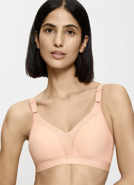 Soft-BH - Triumph Triaction Wellness Sport-BH für leichte Beanspruchung, in Größe 075 bis 095, in Cup B, in Farbe PUDER Ansicht 1