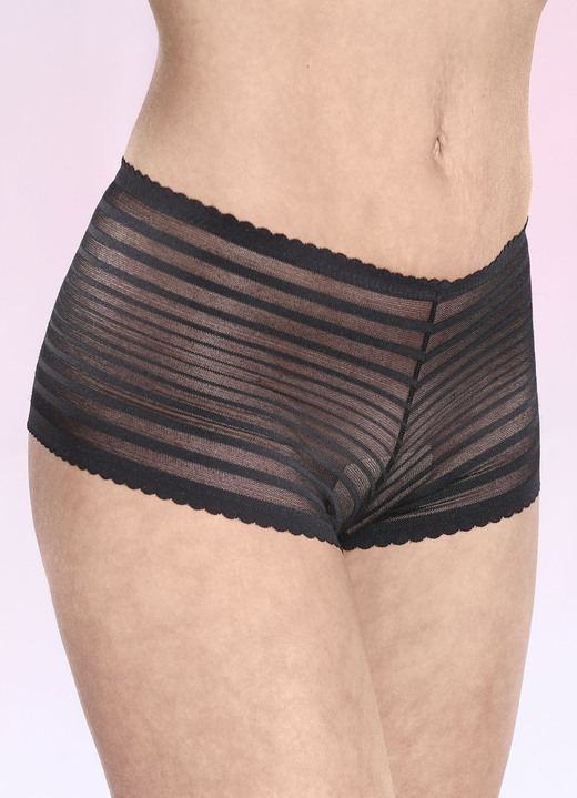 Dessous - Zweierpack Pants aus Elastiktüll, in Größe 036 bis 050, in Farbe SCHWARZ Ansicht 2