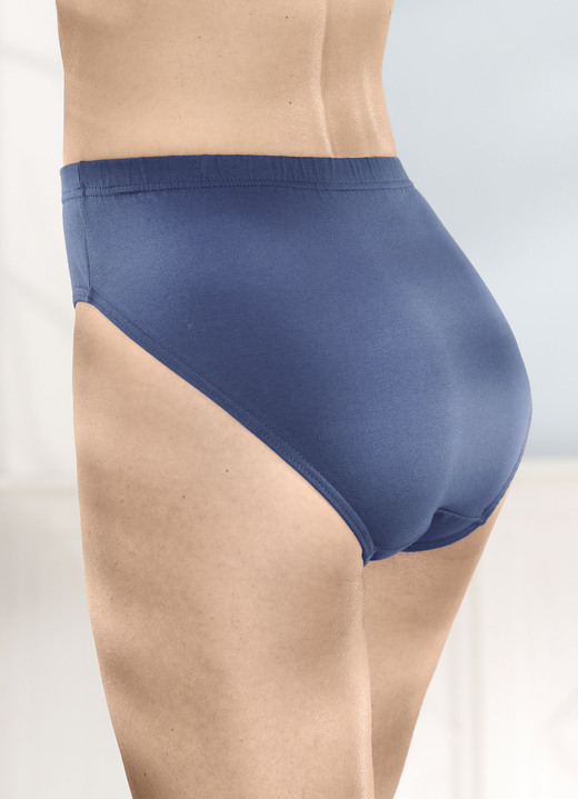 Slips - Viererpack Slips mit Gummizug im Bund, in Größe 036 bis 050, in Farbe 2X BURGUND, 2X JEANSBLAU Ansicht 3