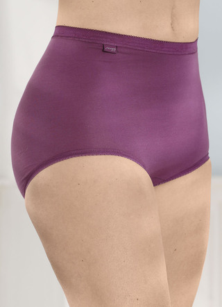 Slips - sloggi Viererpack Maxi-Slips, in Größe 038 bis 054, in Farbe 1X BORDEAUX, 1X HELLGRAU MELIERT,X 1X ROSA, 1X MUS – Farbe 1X BORDEAUX, 1X HELLGRAU MELIERT,X 1X ROSA, 1X MUS – Ansicht 