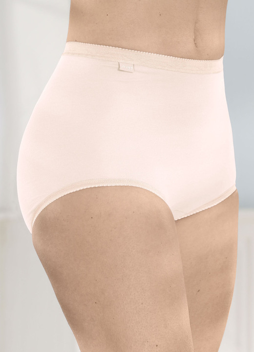 Slips - sloggi Viererpack Maxi-Slips, in Größe 038 bis 054, in Farbe 1X BORDEAUX, 1X HELLGRAU MELIERT,X 1X ROSA, 1X MUS Ansicht 4