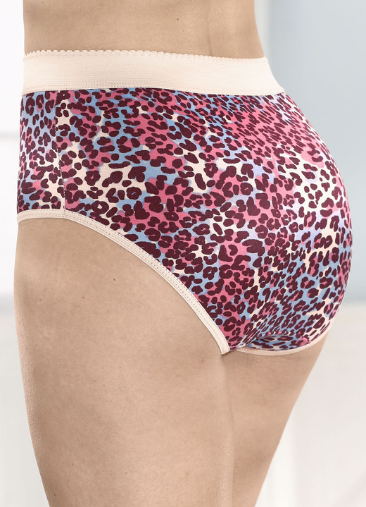 Miederhosen & Hüfthalter - Viererpack Formslips mit verstärkter Bauchpartie, in Größe 038 bis 054, in Farbe 2X BEIGE-BURGUND-BUNT BEDRUCKT, 2X BEIGE Ansicht 2