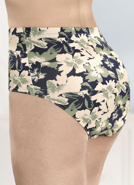 Slips - Viererpack Slips mit hübschem Floraldessin, in Größe 038 bis 056, in Farbe MARINE-OLIV-BEIGE Ansicht 2
