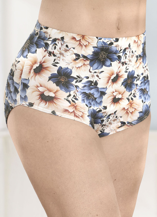 Slips - Laurina Dreierpack Slips mit Floraldessin, in Größe 040 bis 054, in Farbe 2X PUDER-BLAU-BEDRUCKT, 1X PUDER Ansicht 2