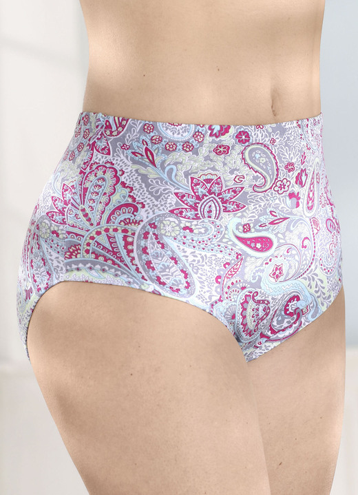 Slips - Fünferpack Slips mit Paisley-Dessin, in Größe 038 bis 056, in Farbe GRAU-PINK-BUNT Ansicht 2