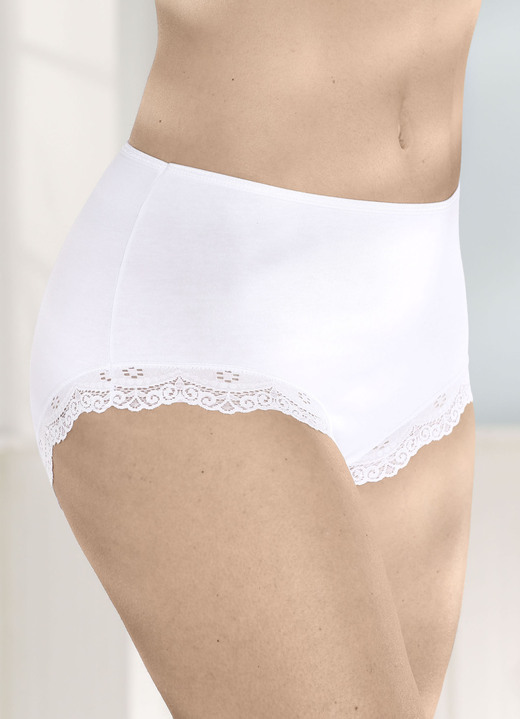 Slips - Viererpack Slips mit Elastikspitze, in Größe 038 bis 054, in Farbe WEISS Ansicht 2