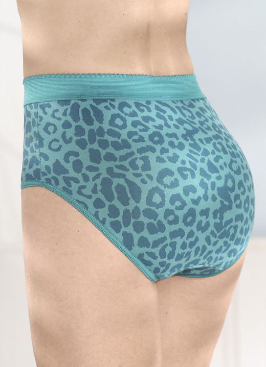 Miederhosen & Hüfthalter - Viererpack Formslips mit verstärkter Bauchpartie, in Größe 038 bis 056, in Farbe 2X PETROL-BLAU BEDRUCKT, 2X PETROL Ansicht 2