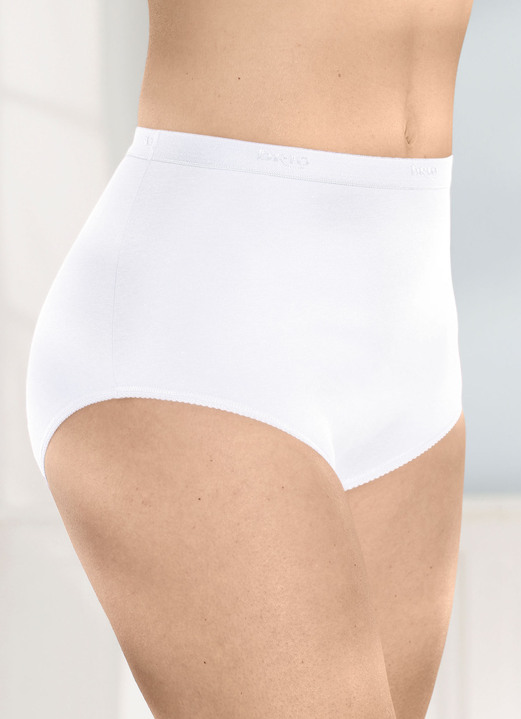 Slips - brio lingerie Fünferpack Slips mit elastischen Abschlüssen, in Größe 040 bis 056, in Farbe 3X ROT, 2X SCHWARZ Ansicht 6