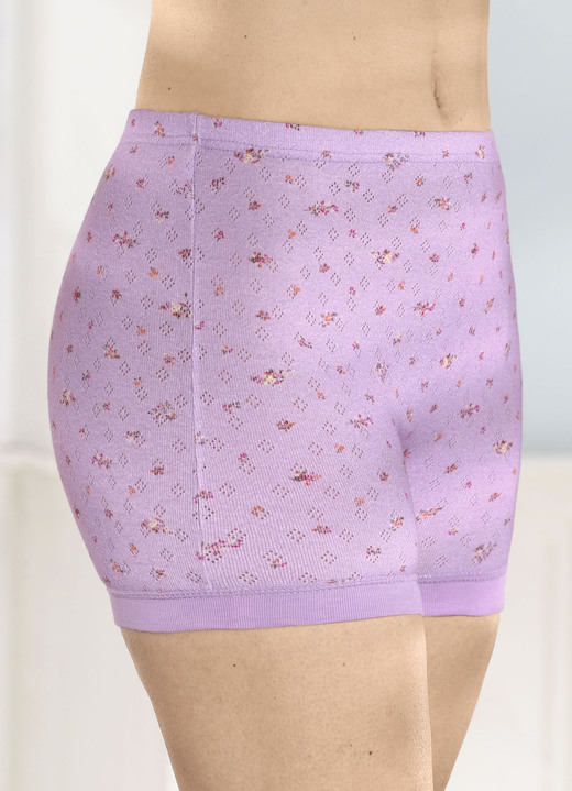 Schlüpfer - Viererpack Schlüpfer mit feinerm Ajour-Dessin Ansicht 1 Schlüpfer - Viererpack Schlüpfer mit feinerm Ajour-Dessin, in Größe 038 bis 056, in Farbe 2X FLIEDER, 2X APRICOT Ansicht 1