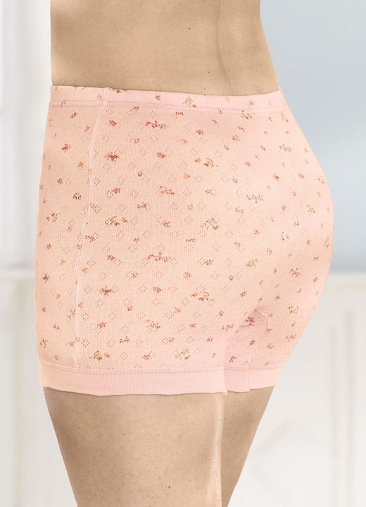 Schlüpfer - Viererpack Schlüpfer mit feinerm Ajour-Dessin Ansicht 4 Schlüpfer - Viererpack Schlüpfer mit feinerm Ajour-Dessin, in Größe 038 bis 056, in Farbe 2X FLIEDER, 2X APRICOT Ansicht 4