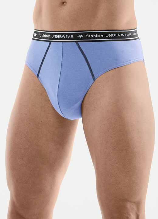 Slips & Unterhosen - Viererpack Slips mit Elastikbund, in Größe 004 bis 010, in Farbe 2X NAVY, 2X HELLBLAU Ansicht 2