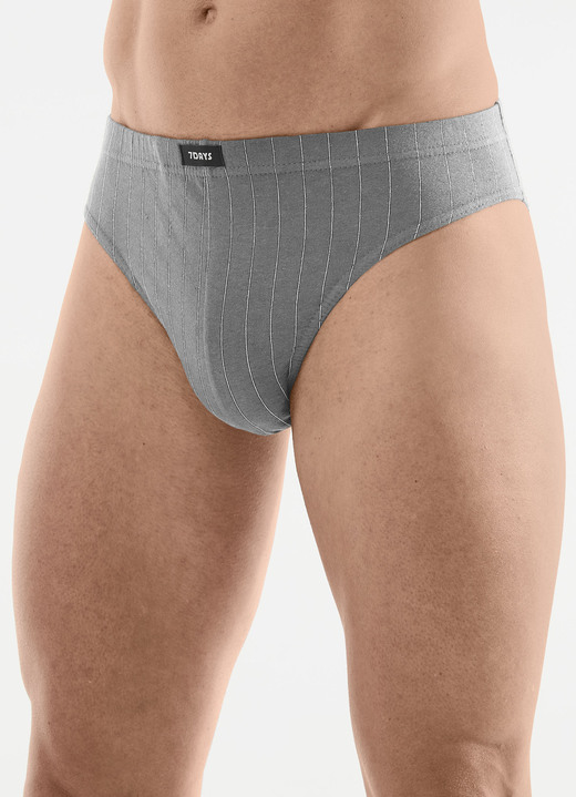 Slips & Unterhosen - Viererpack Slips mit Streifendessin, in Größe 3XL (9) bis XXL (8), in Farbe 1X MARINE, 1X SCHWARZ, 1X ANTHRAZIT MELIERT, 1X GR Ansicht 4