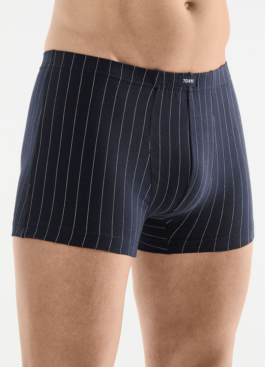 Pants & Boxershorts - Viererpack Pants mit Streifendessin, in Größe 3XL bis XXL, in Farbe 1X MARINE, 1X SCHWARZ, 1X ANTHRAZIT MELIERT, 1X GRAU MELIERT Ansicht 1
