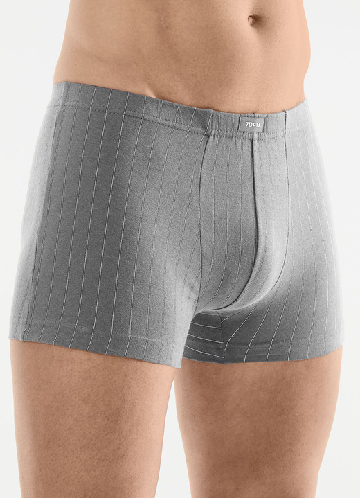 Pants & Boxershorts - Viererpack Pants mit Streifendessin, in Größe 3XL (9) bis XXL (8), in Farbe 1X MARINE, 1X SCHWARZ, 1X ANTHRAZIT MELIERT, 1X GR Ansicht 4