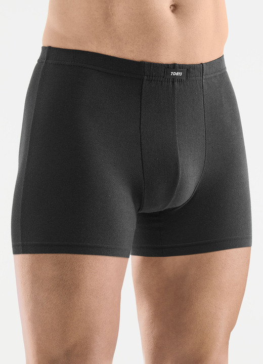 Pants & Boxershorts - Viererpack Pants mit Dehnbund, in Größe 3XL (9) bis XXL (8), in Farbe 1X MARINE, 1X SCHWARZ, 1X ANTHRAZIT MELIERT, 1X HELLGRAU MELIERT Ansicht 2