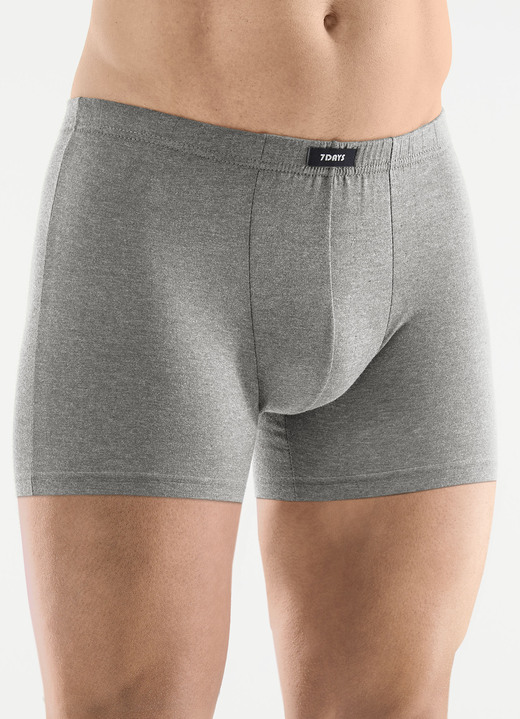 Pants & Boxershorts - Viererpack Pants mit Dehnbund, in Größe 3XL (9) bis XXL (8), in Farbe 1X MARINE, 1X SCHWARZ, 1X ANTHRAZIT MELIERT, 1X HELLGRAU MELIERT Ansicht 4