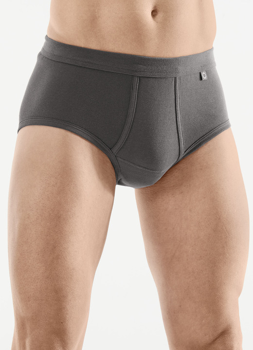 Slips & Unterhosen - Pfeilring Dreierpack Slips mit Softbund, in Größe 005 bis 014, in Farbe 2X RUBINROT, 1X DUNKELGRAU Ansicht 2