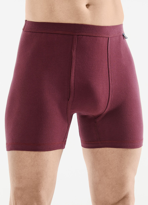 Slips & Unterhosen - Pfeilring Zweierpack Unterhosen aus Feinripp, in Größe 005 bis 014, in Farbe 1X RUBINROT, 1X DUNKELGRAU Ansicht 1