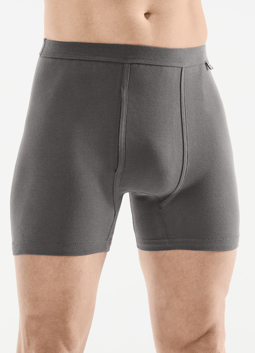 Slips & Unterhosen - Pfeilring Zweierpack Unterhosen aus Feinripp, in Größe 005 bis 014, in Farbe 1X RUBINROT, 1X DUNKELGRAU Ansicht 2