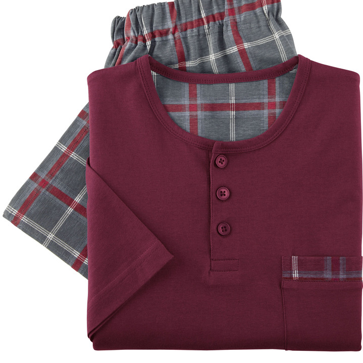 Shortys - Zweierpack Shortys mit Knopfleiste, in Größe 046 bis 062, in Farbe 1X GRAFIT-BUNT, 1X BORDEAUX-BUNT Ansicht 2