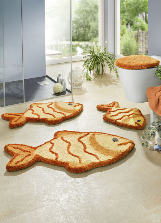 Badgarnituren - Pflegeleichte Badgarnitur ideal für Allergiker, in Größe 100 (Teppich, 50/ 80 cm) bis 112 (WC-Deckelbezug, 47/ 50 cm), in Farbe BLAU Ansicht 11