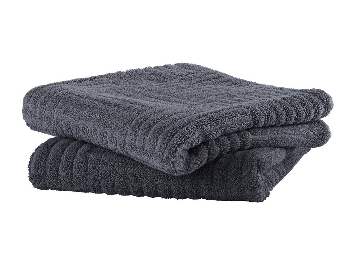 Frottier Handtücher - Flauschig weiche Frottier-Serie mit Hoch-Tief-Struktur, in Größe 200 (2 Handtücher, 50/100 cm) bis 204 (1 Duschtuch, 70/140 cm), in Farbe BLAU Ansicht 7