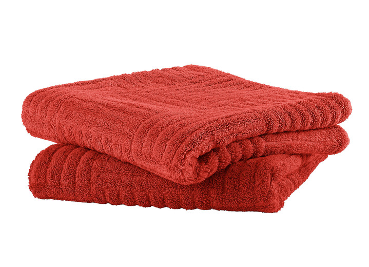 Frottier Handtücher - Flauschig weiche Frottier-Serie mit Hoch-Tief-Struktur, in Größe 200 (2 Handtücher, 50/100 cm) bis 204 (1 Duschtuch, 70/140 cm), in Farbe BLAU Ansicht 3