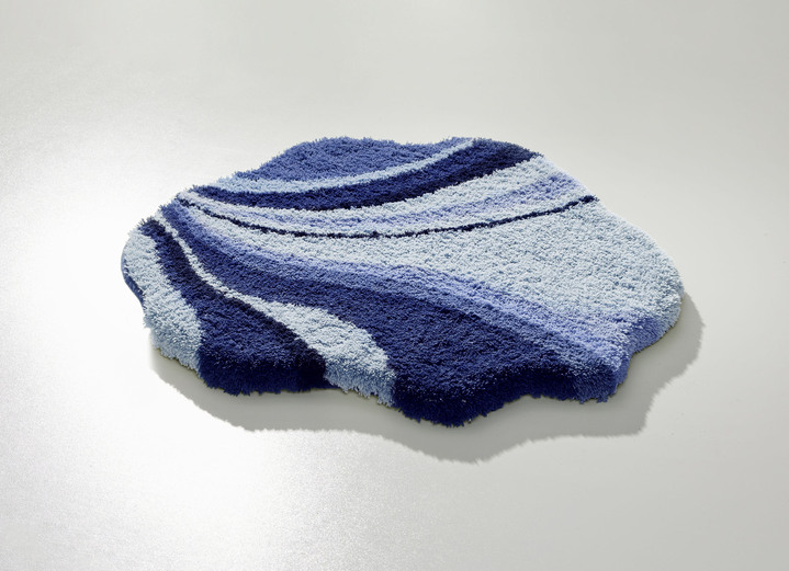 Badgarnituren - Tolle Badgarnitur in barfußweicher Qualität, in Größe 100 (Vorleger halbrund, 50/ 80 cm) bis 112 (WC-Deckelbezug, 47/ 50 cm), in Farbe BLAU Ansicht 10
