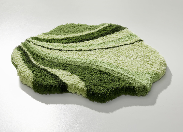 Badgarnituren - Tolle Badgarnitur in barfußweicher Qualität, in Größe 100 (Vorleger halbrund, 50/ 80 cm) bis 112 (WC-Deckelbezug, 47/ 50 cm), in Farbe BLAU Ansicht 6