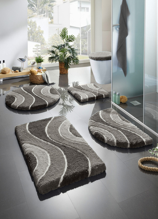 Badgarnituren - Herrlich weiche Badgarnitur, in Größe 100 (Vorleger halbrund, 50/ 80 cm) bis 112 (WC-Deckelbezug, 47/ 50 cm), in Farbe BLAU Ansicht 26