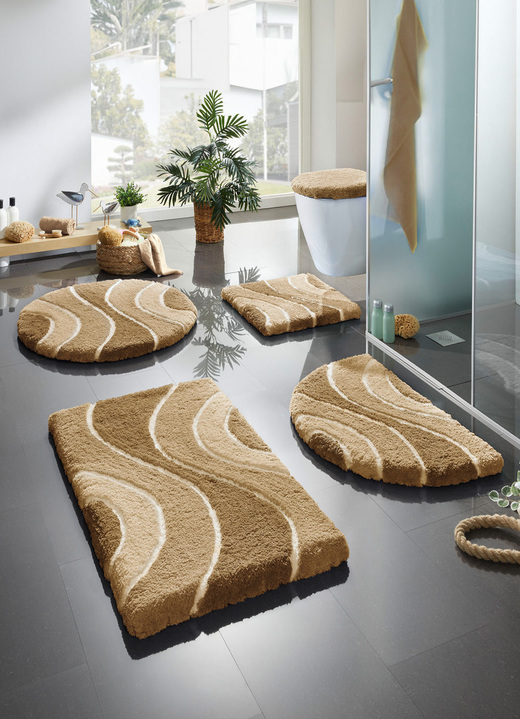 Badgarnituren - Herrlich weiche Badgarnitur, in Größe 100 (Vorleger halbrund, 50/ 80 cm) bis 112 (WC-Deckelbezug, 47/ 50 cm), in Farbe BLAU Ansicht 23