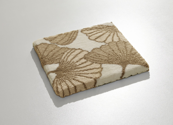 Badgarnituren - Badgarnitur mit Ginkgoblätter-Motiv, in Größe 100 (Vorleger halbrund, 50/ 80 cm) bis 112 (WC-Deckelbezug, 47/ 50 cm), in Farbe BLAU Ansicht 15