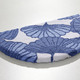 Badgarnituren - Badgarnitur mit Ginkgoblätter-Motiv, in Größe 100 (Vorleger halbrund, 50/ 80 cm) bis 112 (WC-Deckelbezug, 47/ 50 cm), in Farbe BLAU – Farbe BLAU – Ansicht 1