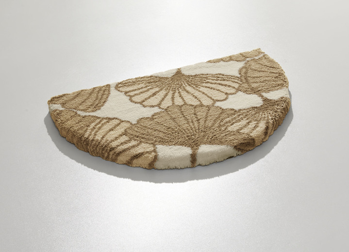 Badgarnituren - Badgarnitur mit Ginkgoblätter-Motiv, in Größe 100 (Vorleger halbrund, 50/ 80 cm) bis 112 (WC-Deckelbezug, 47/ 50 cm), in Farbe BLAU Ansicht 10