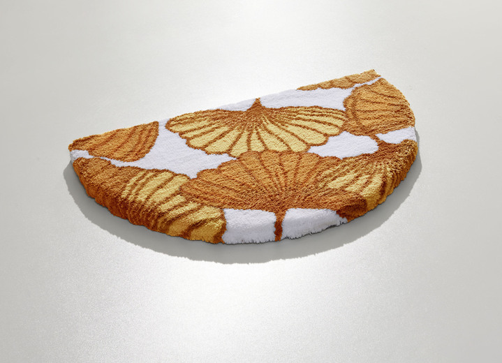 Badgarnituren - Badgarnitur mit Ginkgoblätter-Motiv, in Größe 100 (Vorleger halbrund, 50/ 80 cm) bis 112 (WC-Deckelbezug, 47/ 50 cm), in Farbe BLAU Ansicht 17