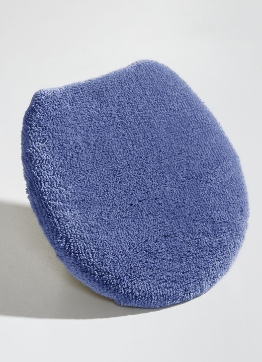 Badgarnituren - Badgarnitur mit Ginkgoblätter-Motiv, in Größe 100 (Vorleger halbrund, 50/ 80 cm) bis 112 (WC-Deckelbezug, 47/ 50 cm), in Farbe BLAU Ansicht 28