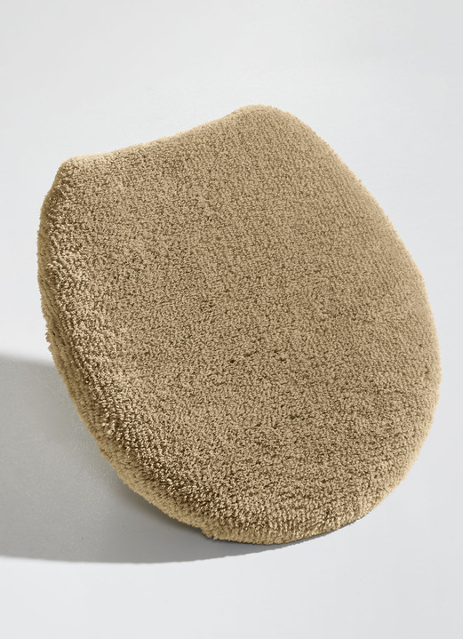 Badgarnituren - Badgarnitur mit Ginkgoblätter-Motiv, in Größe 100 (Vorleger halbrund, 50/ 80 cm) bis 112 (WC-Deckelbezug, 47/ 50 cm), in Farbe BLAU Ansicht 16