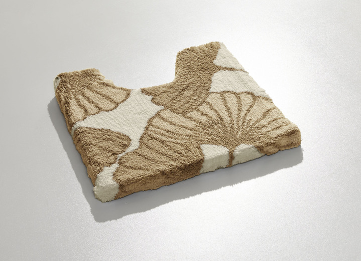 Badgarnituren - Badgarnitur mit Ginkgoblätter-Motiv, in Größe 100 (Vorleger halbrund, 50/ 80 cm) bis 112 (WC-Deckelbezug, 47/ 50 cm), in Farbe BLAU Ansicht 14